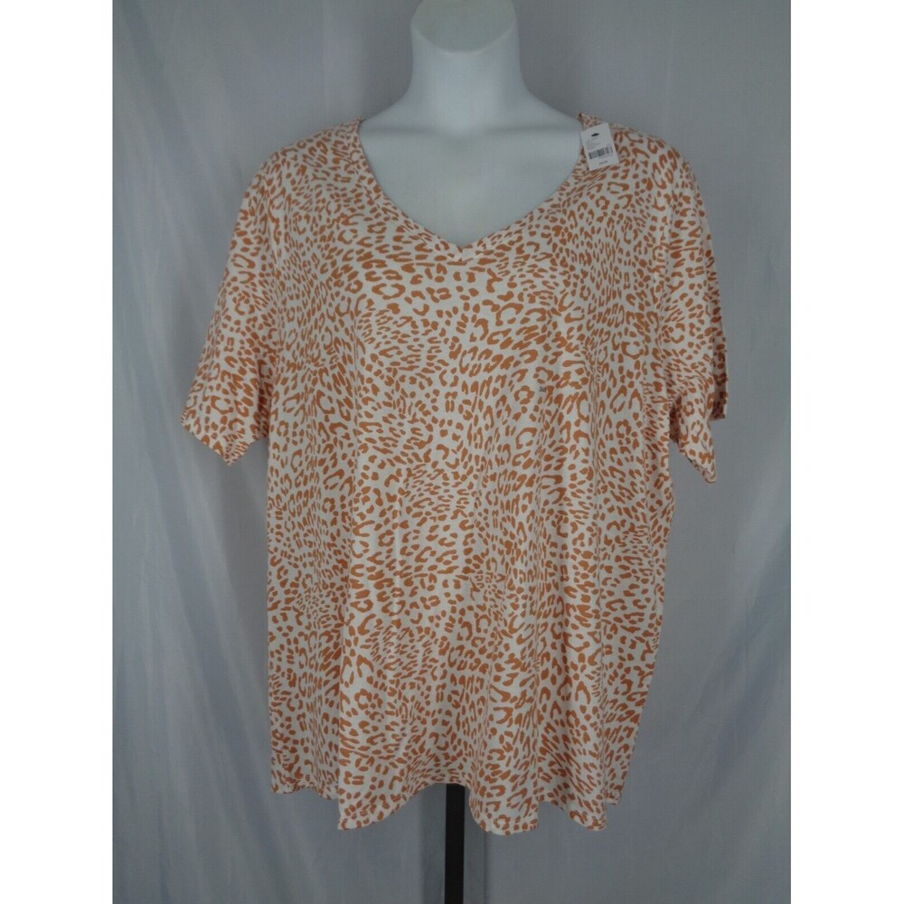 Lane Bryant Animal Print Perfect Sleeve Tee Top Plus Size 26/28 New